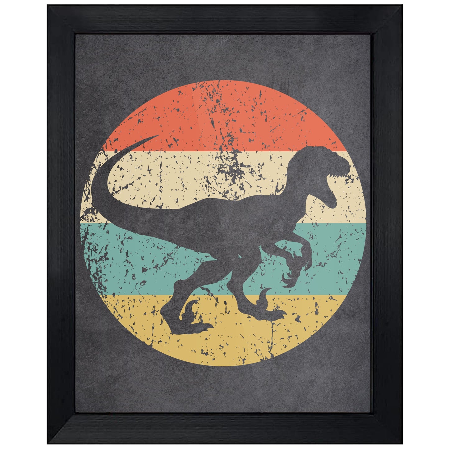 Velociraptor Raptor Dinosaur Icon Retro 8"x10" Wall Art Print