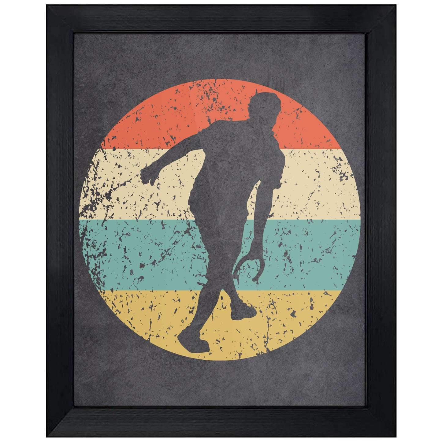 Man Playing Horseshoes Icon Retro 8"x10" Wall Art Print