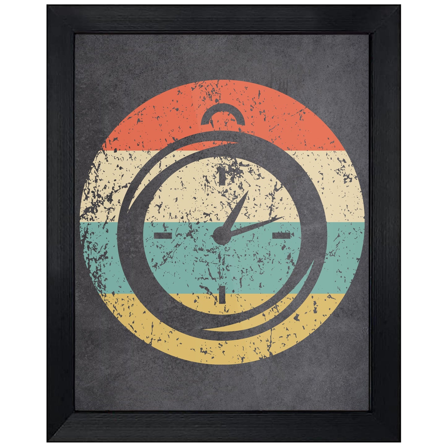 Stopwatch Track and Field Icon Retro 8"x10" Wall Art Print