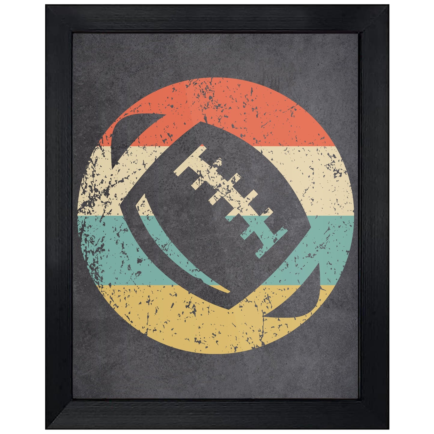 Football Ball Sports Icon Retro 8"x10" Wall Art Print