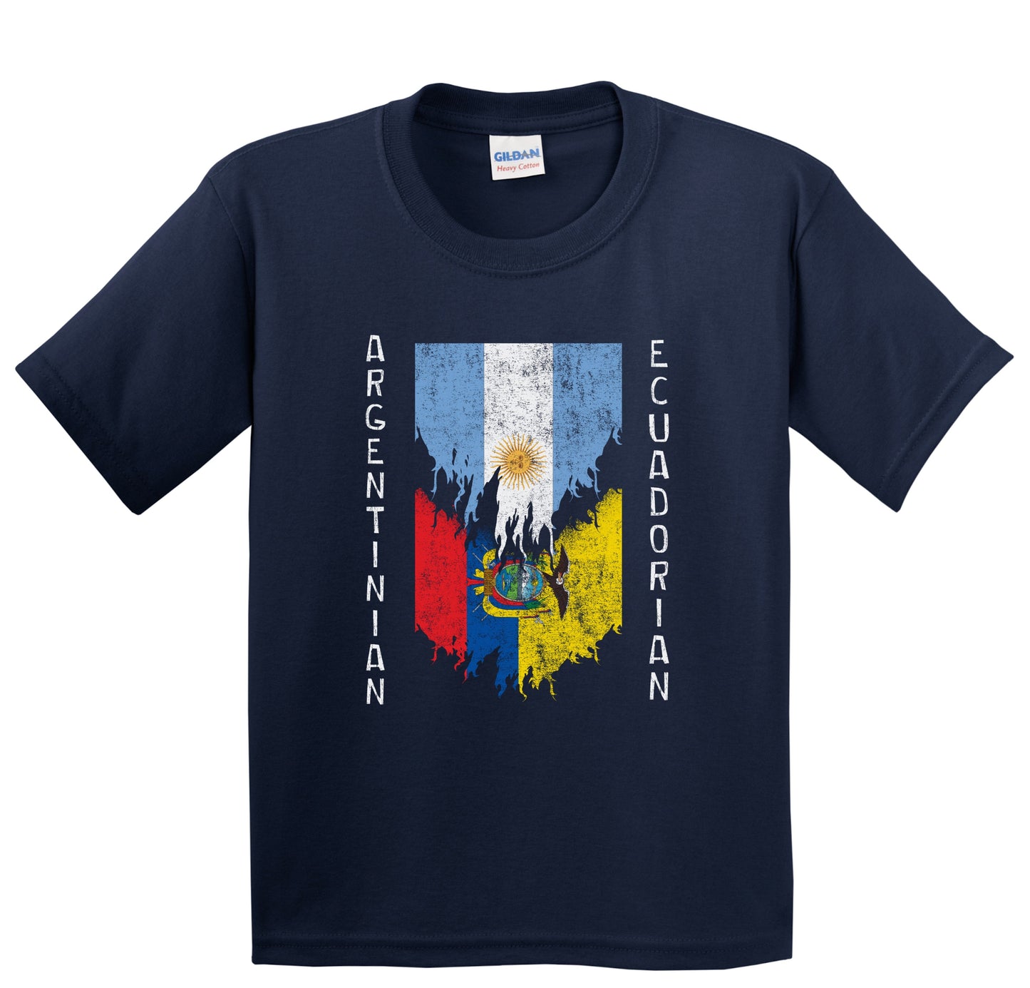 Argentinian Ecuadorian Flags Ripped Torn Argentina Ecuador Youth T-Shirt
