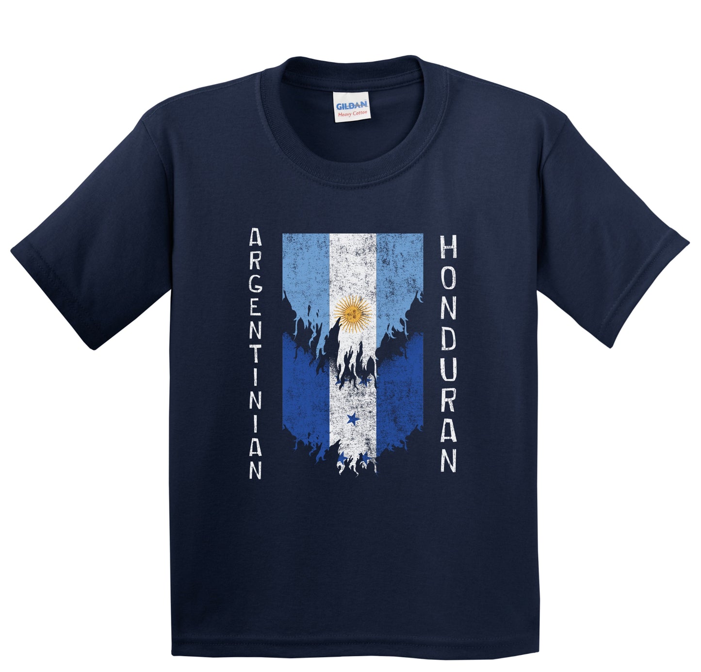 Argentinian Honduran Flags Ripped Torn Argentina Honduras Youth T-Shirt