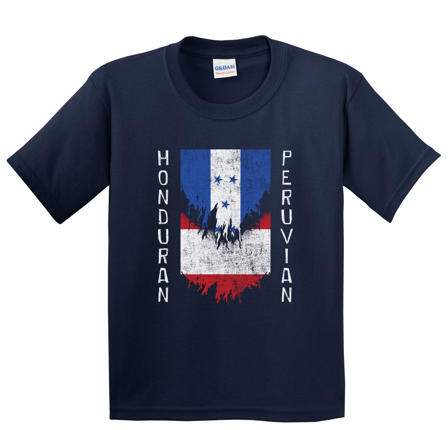 Honduran Peruvian Flags Ripped Torn Honduras Peru Youth T-Shirt