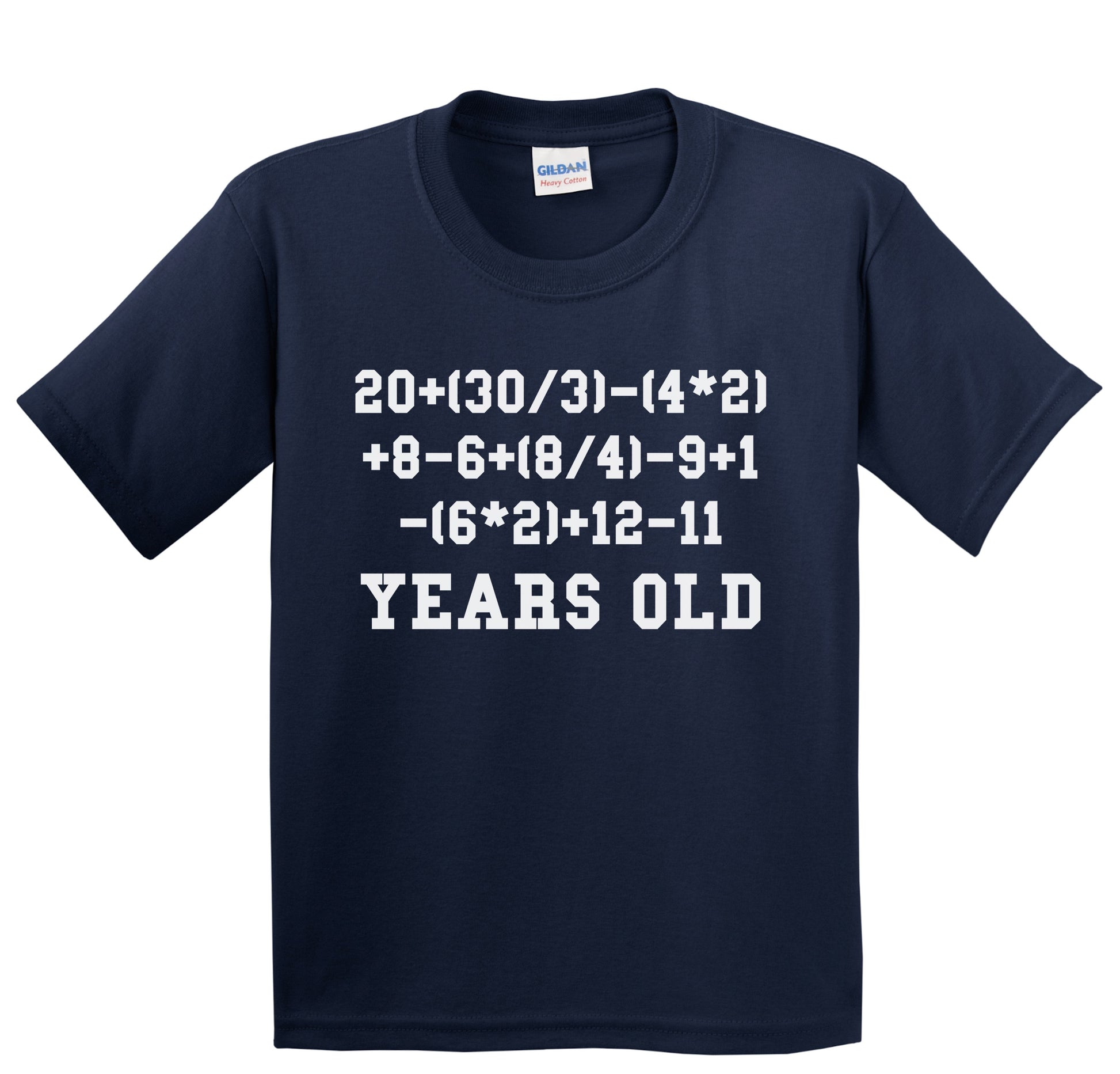 7 Years Old Algebra Math Equation Funny 7th Birthday Youth T-Shirt