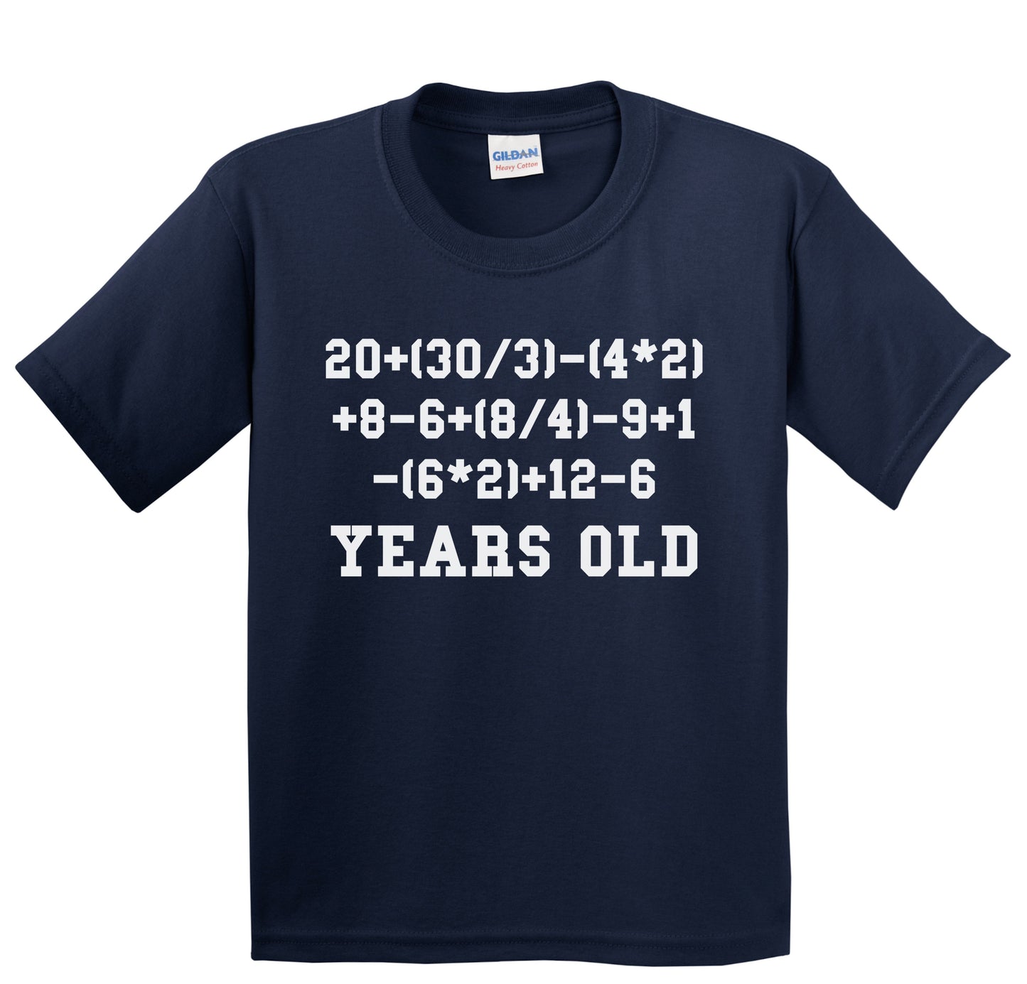 12 Years Old Algebra Math Equation Funny 12th Birthday Youth T-Shirt