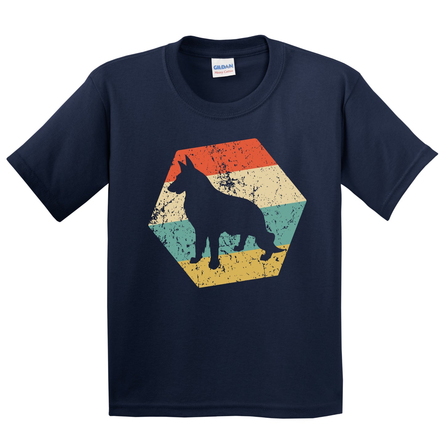 German Shepherd Dog Breed Retro Distressed Hexagon Youth T-Shirt