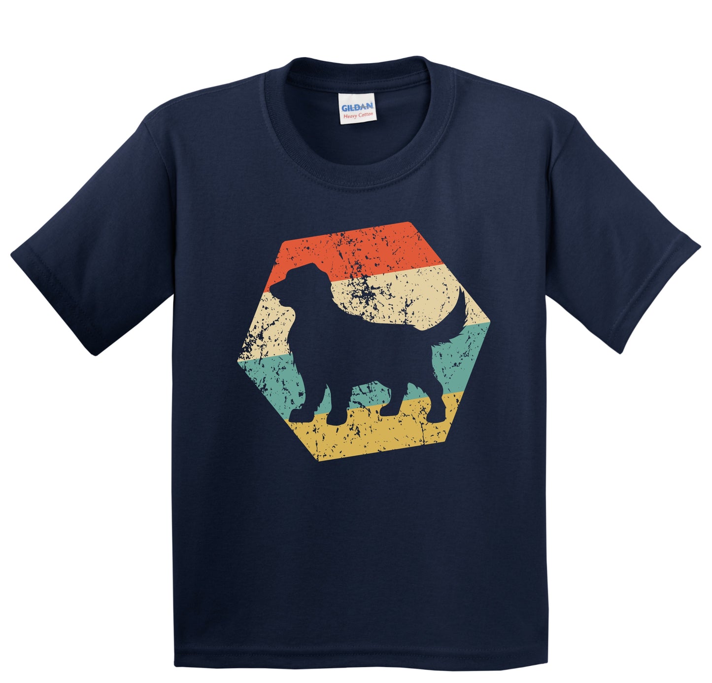 Golden Retriever Dog Breed Retro Distressed Hexagon Youth T-Shirt