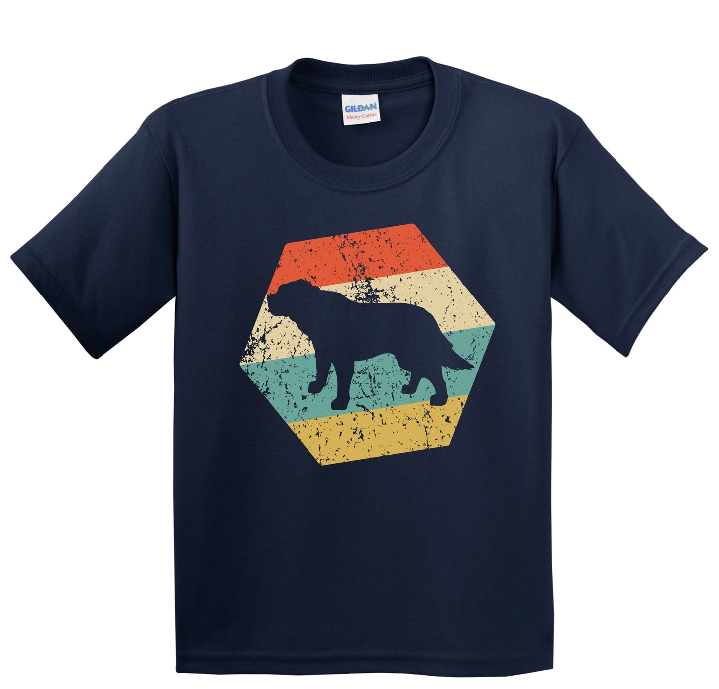St. Bernard Dog Breed Retro Distressed Hexagon Youth T-Shirt