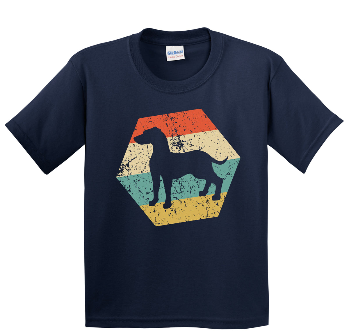 Vizsla Dog Breed Retro Distressed Hexagon Youth T-Shirt