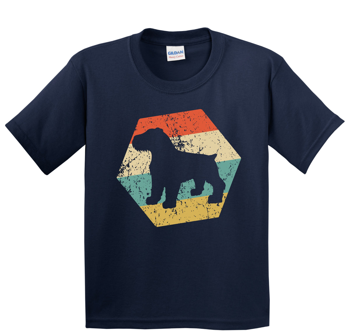 Bouvier des Flandres Dog Breed Retro Distressed Hexagon Youth T-Shirt