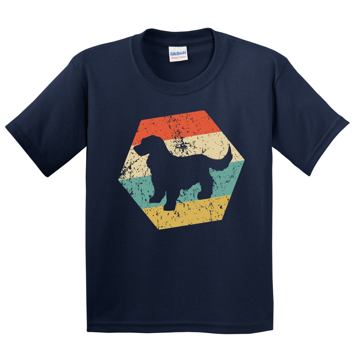 Cocker Spaniel Dog Breed Retro Distressed Hexagon Youth T-Shirt
