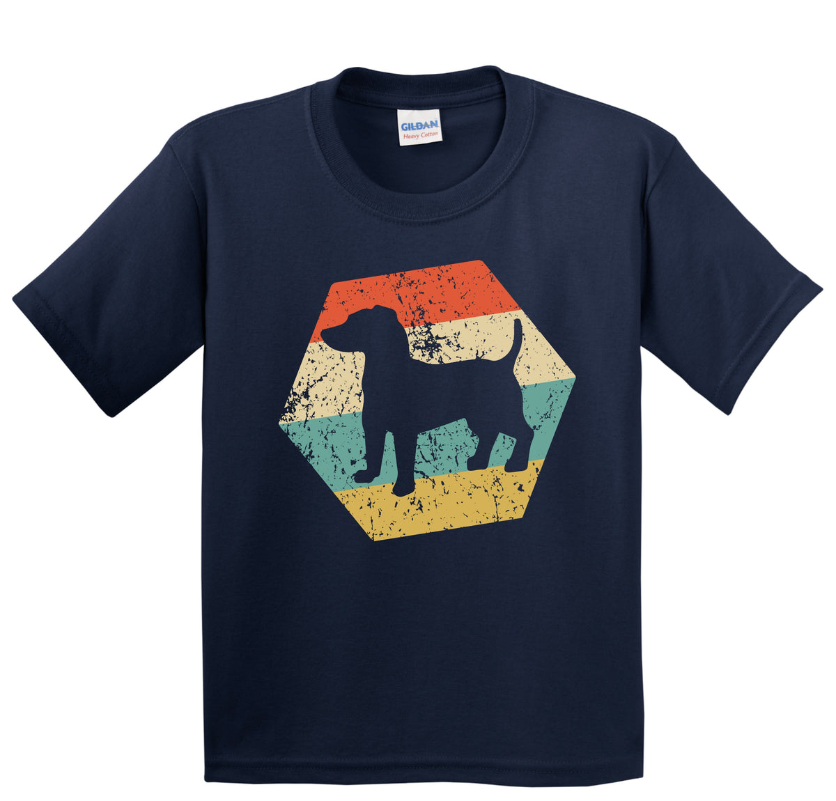 Jack Russell Terrier Dog Breed Retro Distressed Hexagon Youth T-Shirt