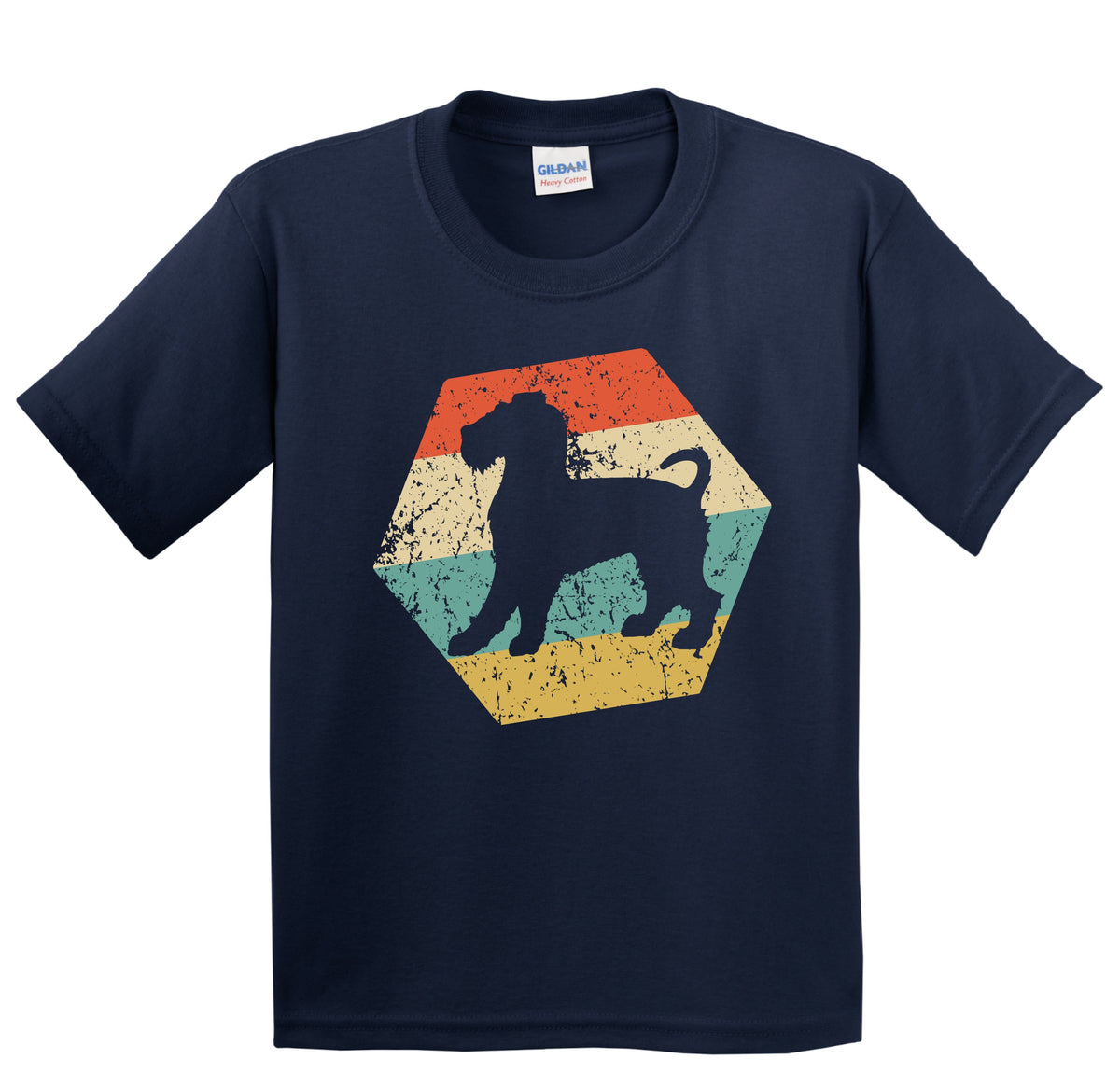 Wire Fox Terrier Dog Breed Retro Distressed Hexagon Youth T-Shirt