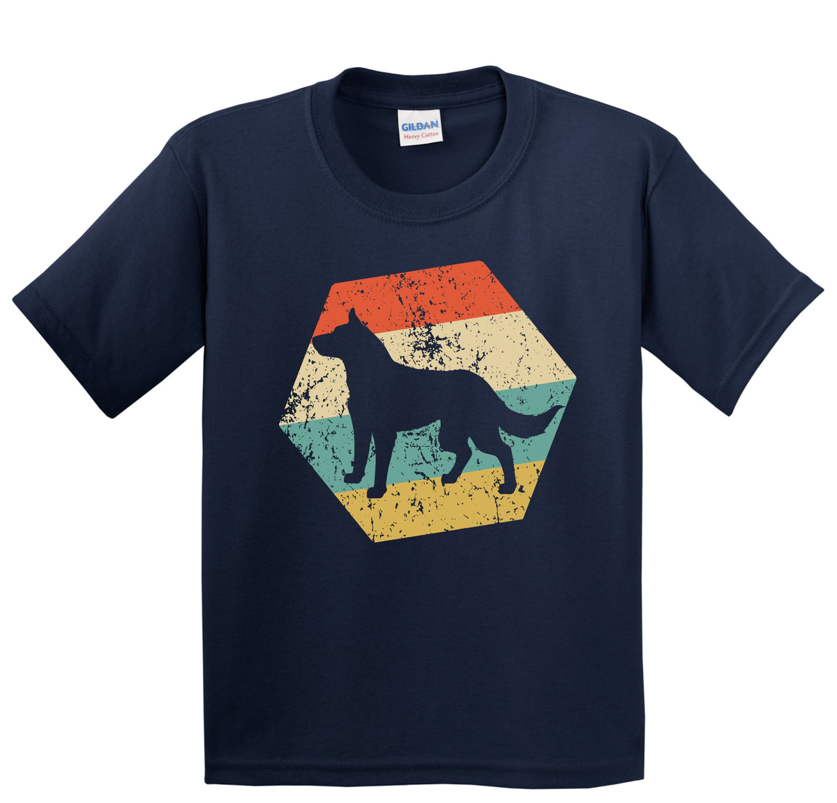 Australian Cattle Dog Breed Retro Distressed Hexagon Youth T-Shirt