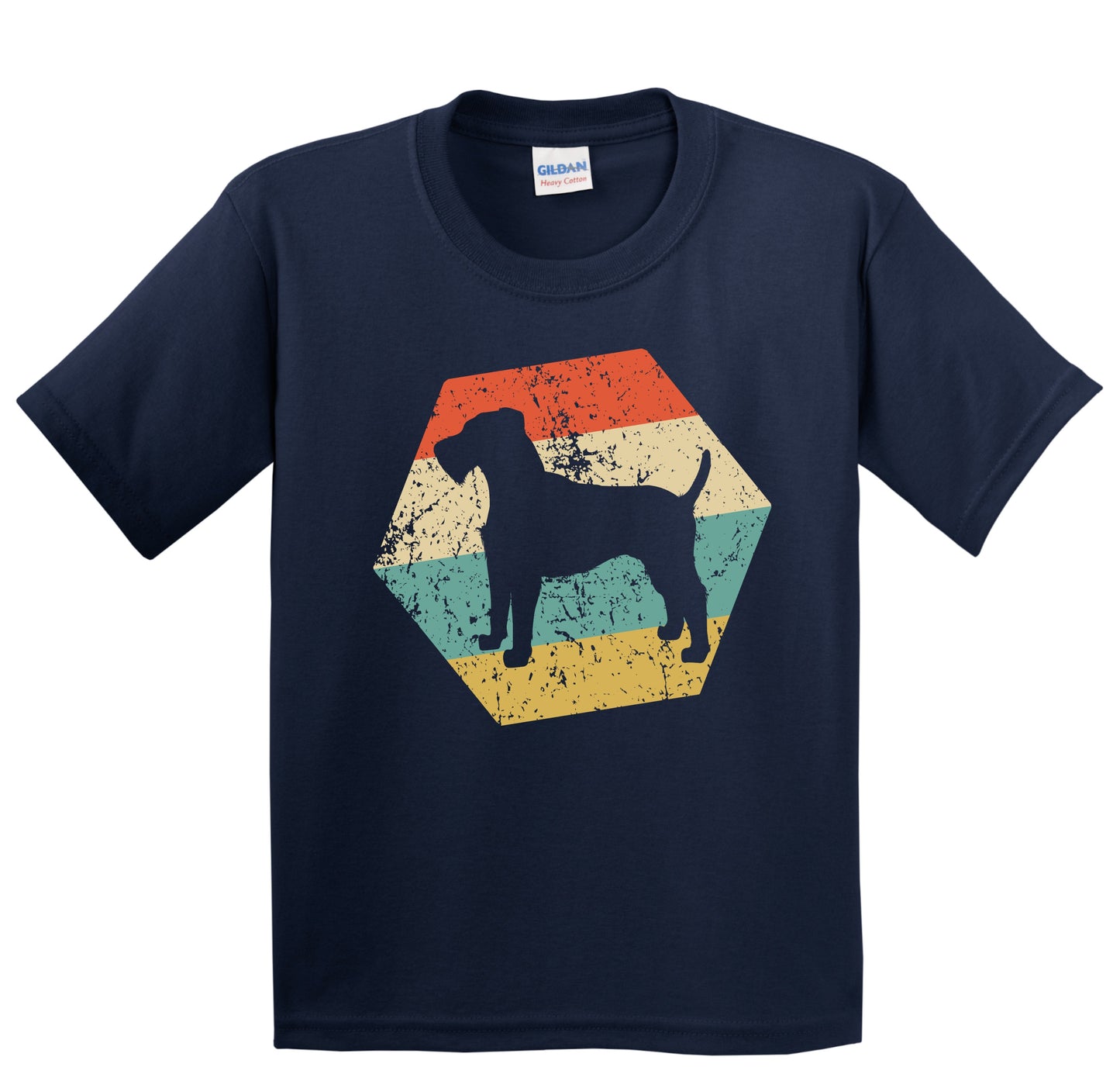 Irish Terrier Dog Breed Retro Distressed Hexagon Youth T-Shirt