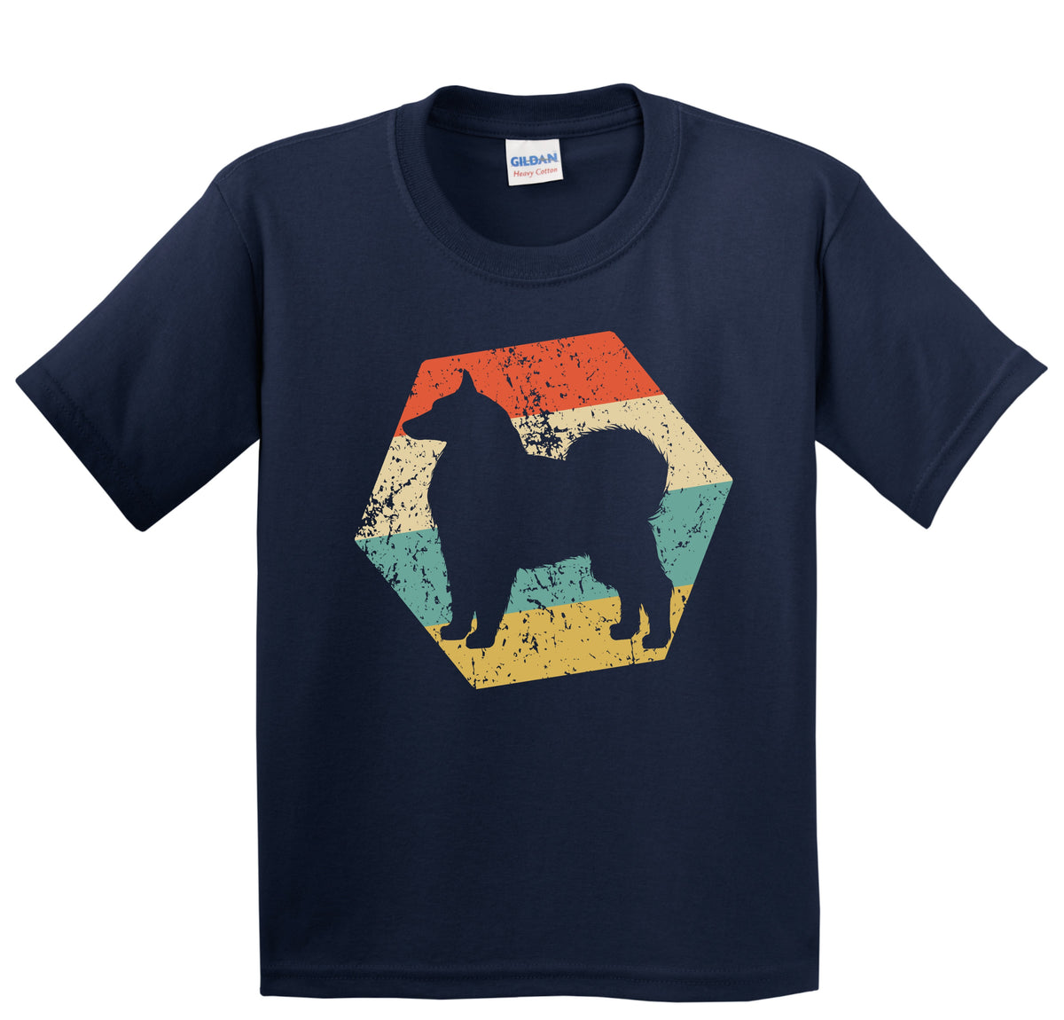 Samoyed Dog Breed Retro Distressed Hexagon Youth T-Shirt