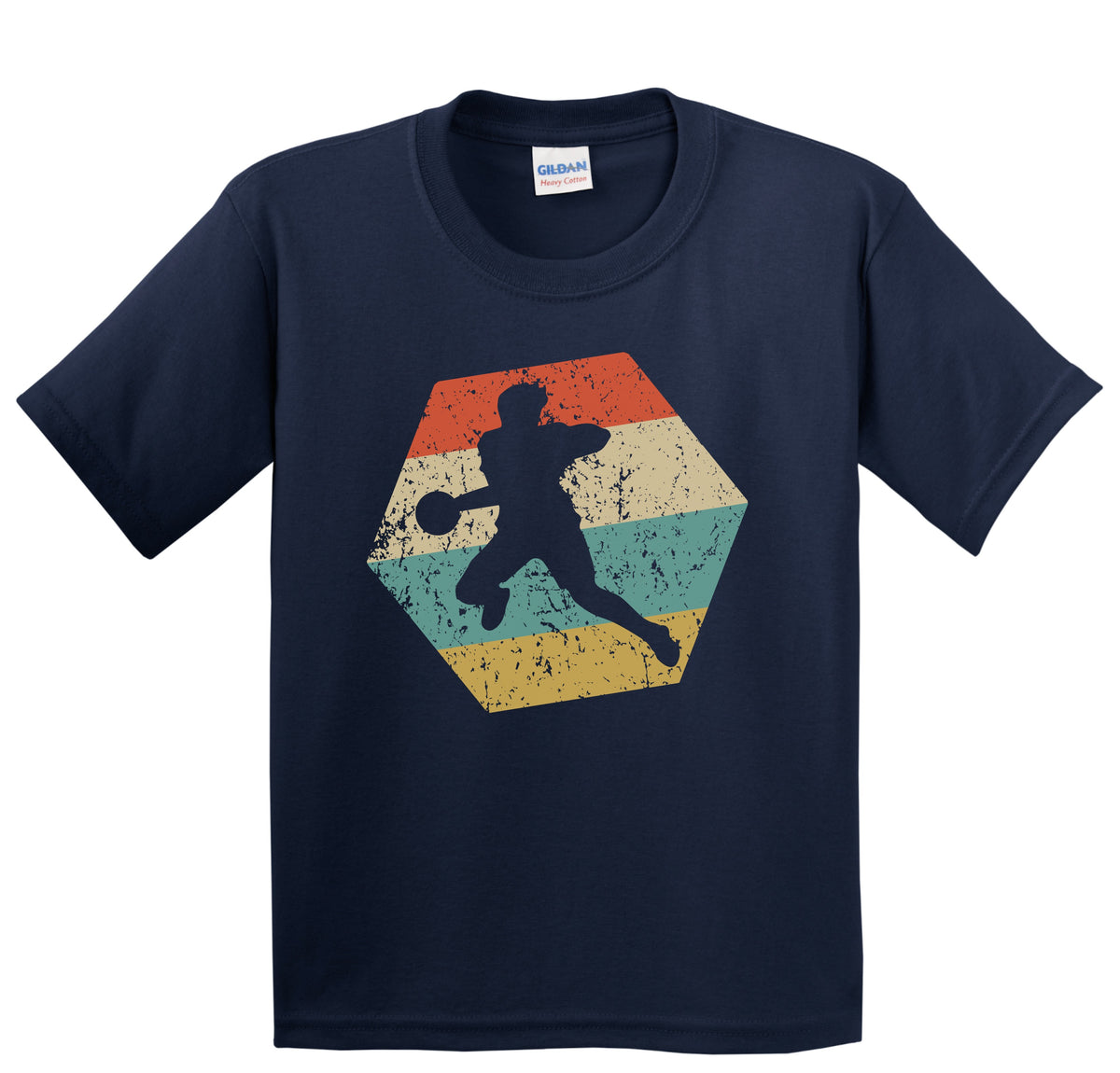 Dodgeball Retro Distressed Hexagon Dodgeball Player Youth T-Shirt