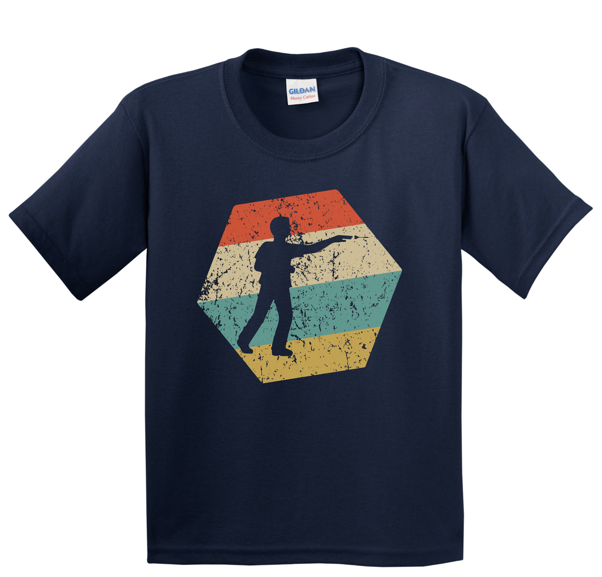 Darts Player Retro Distressed Hexagon Darts Youth T-Shirt