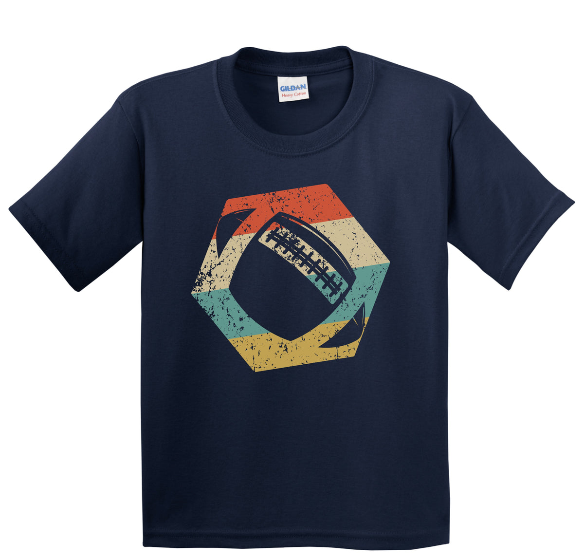 Football Retro Distressed Hexagon Ball Youth T-Shirt