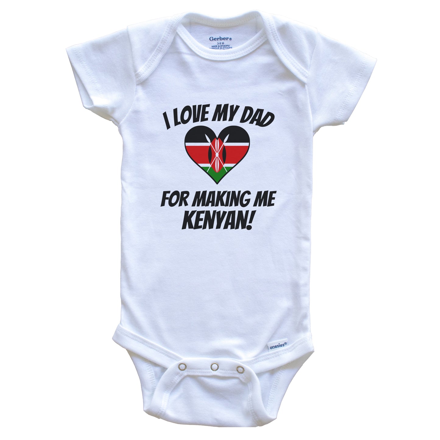 I Love My Dad For Making Me Kenyan Funny Kenya Baby Bodysuit