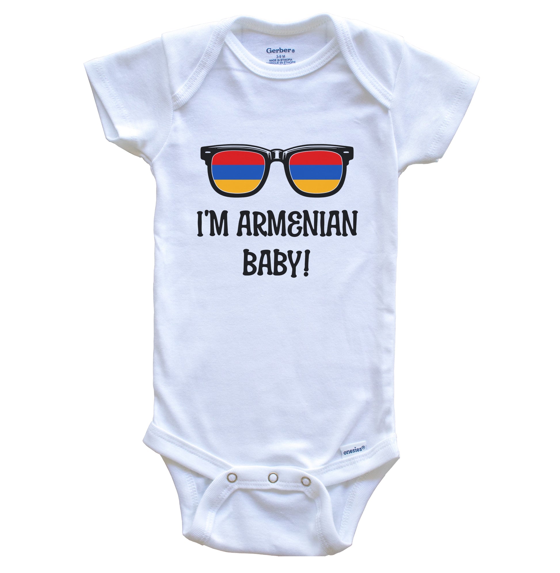 I'm Armenian Baby Armenian Flag Sunglasses Armenia Funny Baby Bodysuit