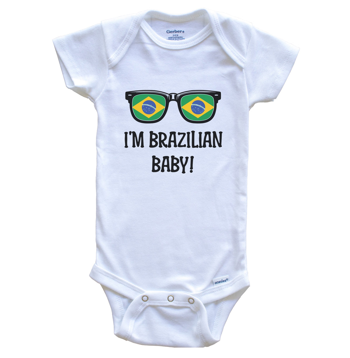 I'm Brazilian Baby Brazilian Flag Sunglasses Brazil Funny Baby Bodysuit