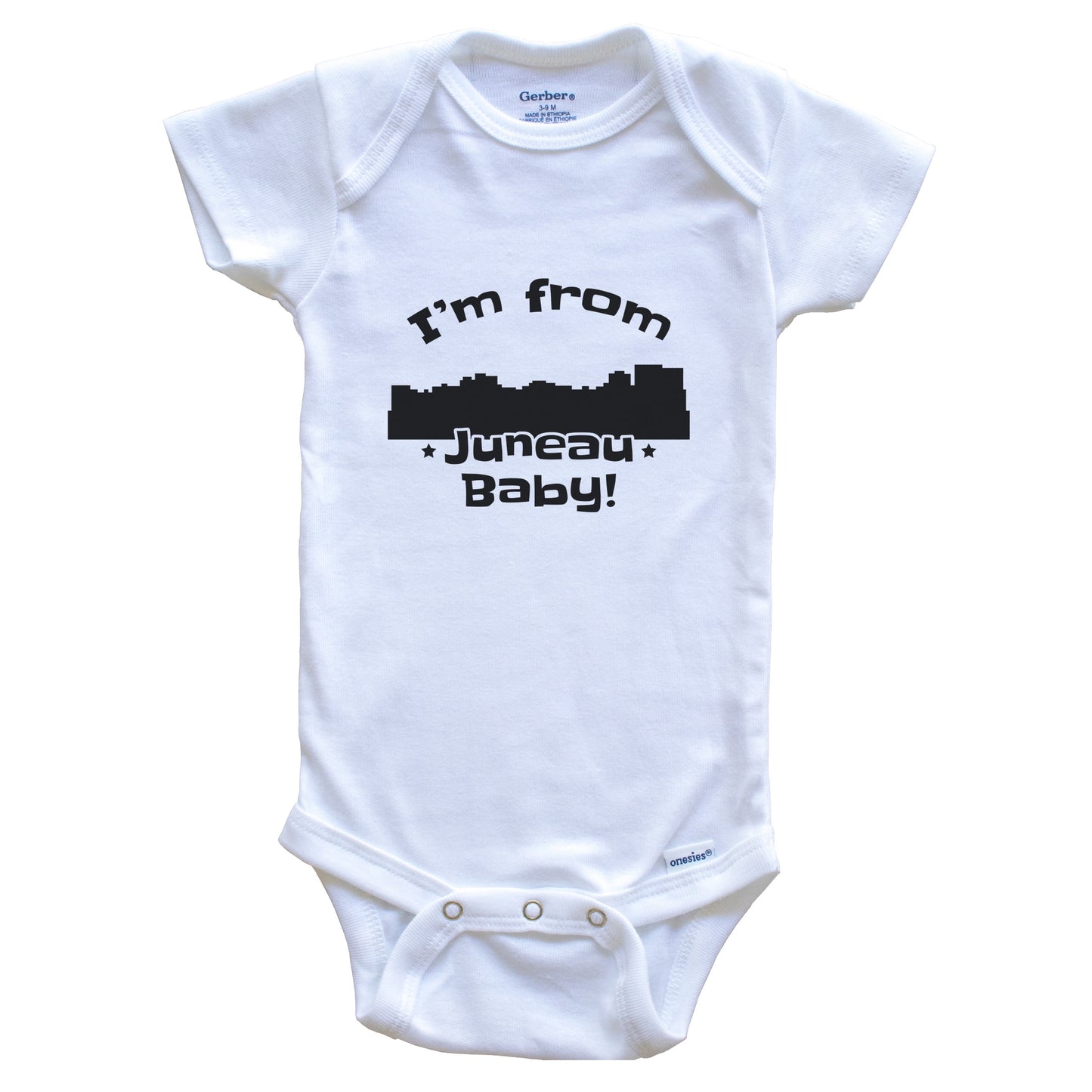 I'm From Juneau Baby Funny Juneau Alaska Skyline Baby Bodysuit