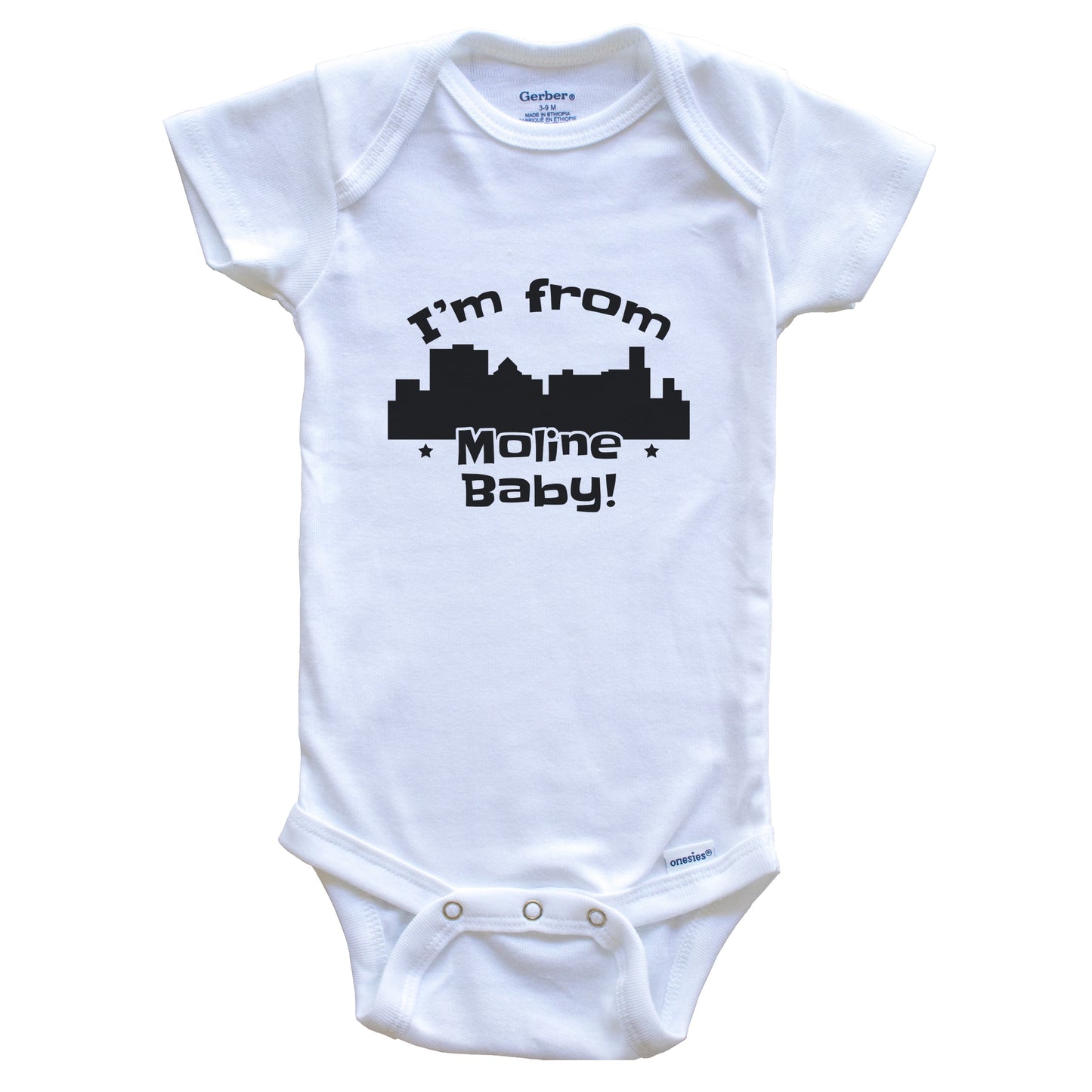 I'm From Moline Baby Funny Moline Illinois Skyline Baby Bodysuit