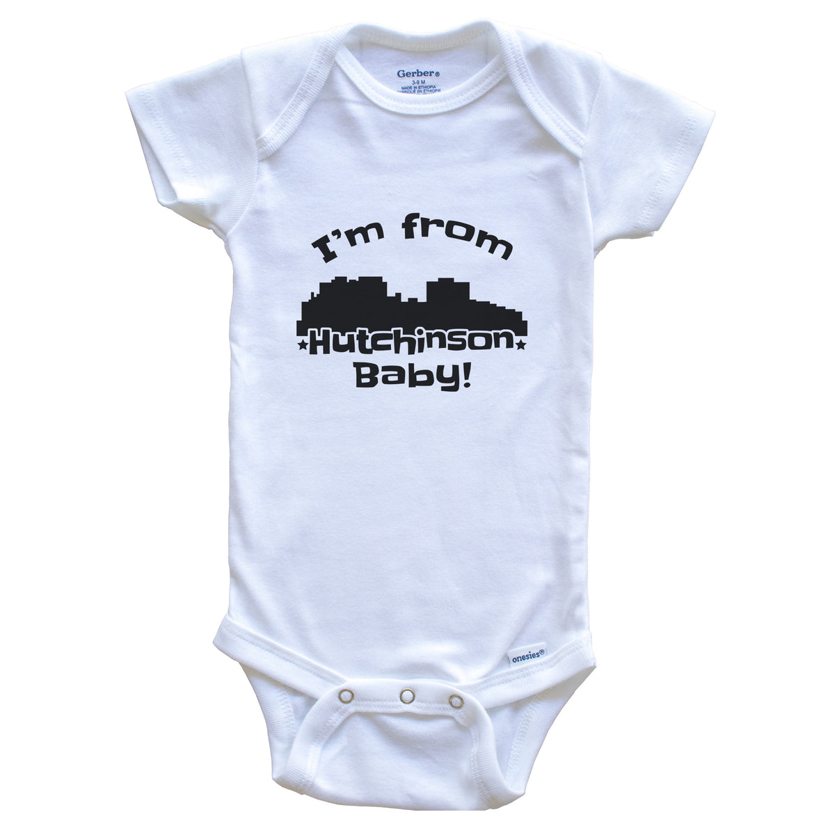 I'm From Hutchinson Baby Funny Hutchinson Kansas Skyline Baby Bodysuit