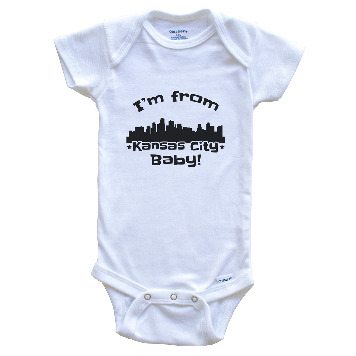 I'm From Kansas City Baby Funny Kansas City Kansas Skyline Baby Bodysuit