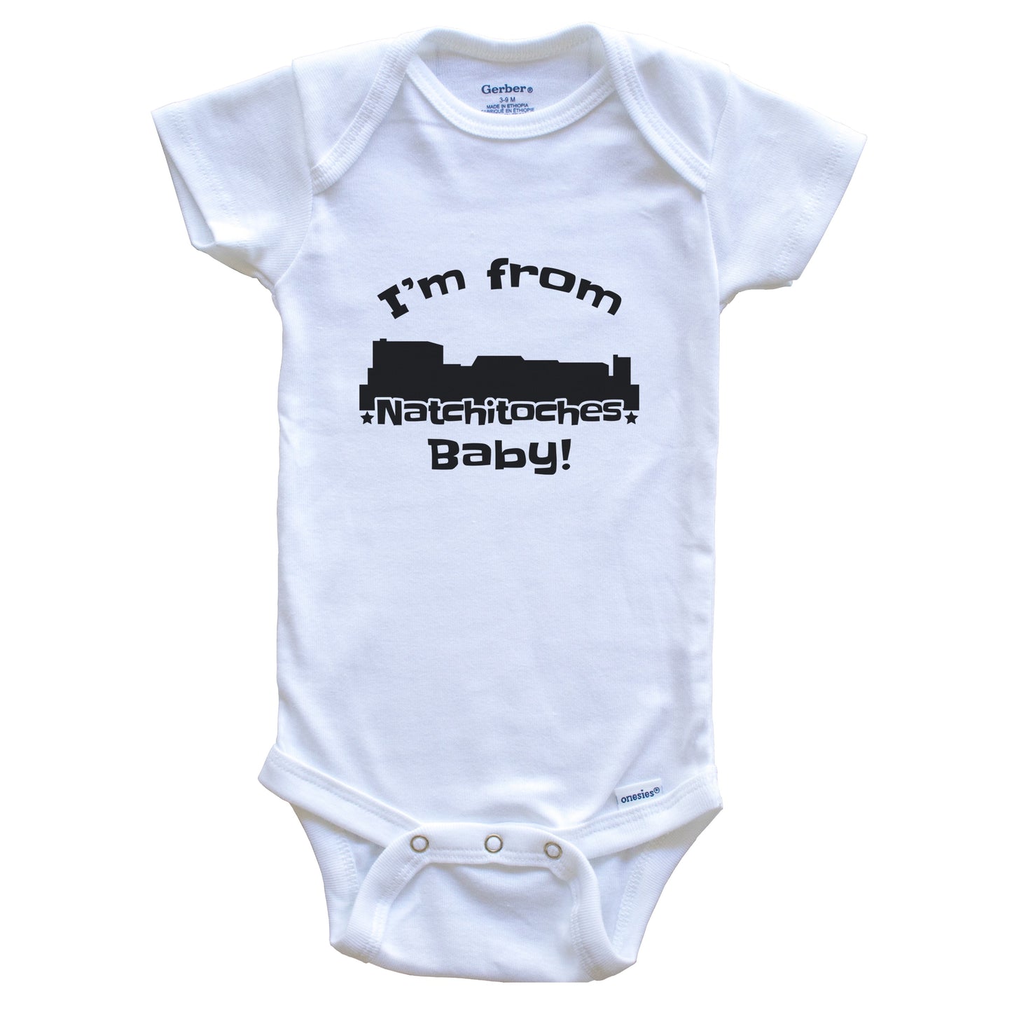 I'm From Natchitoches Baby Funny Natchitoches Louisiana Skyline Baby Bodysuit