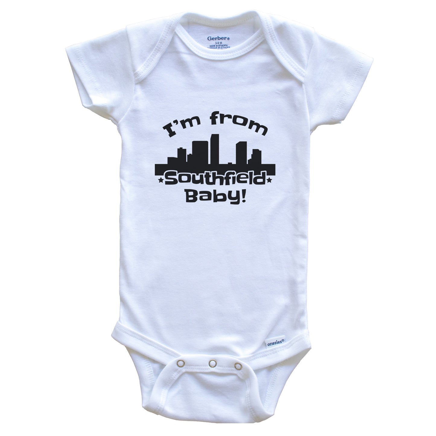 I'm From Southfield Baby Funny Southfield Michigan Skyline Baby Bodysuit