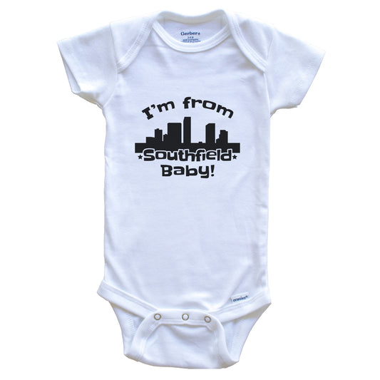 I'm From Southfield Baby Funny Southfield Michigan Skyline Baby Bodysuit