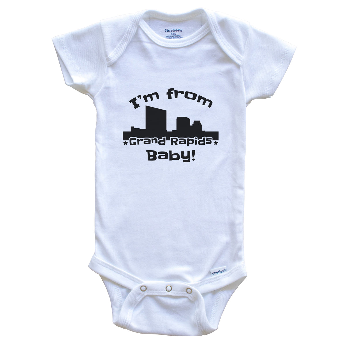 I'm From Grand Rapids Baby Funny Grand Rapids Michigan Skyline Baby Bodysuit