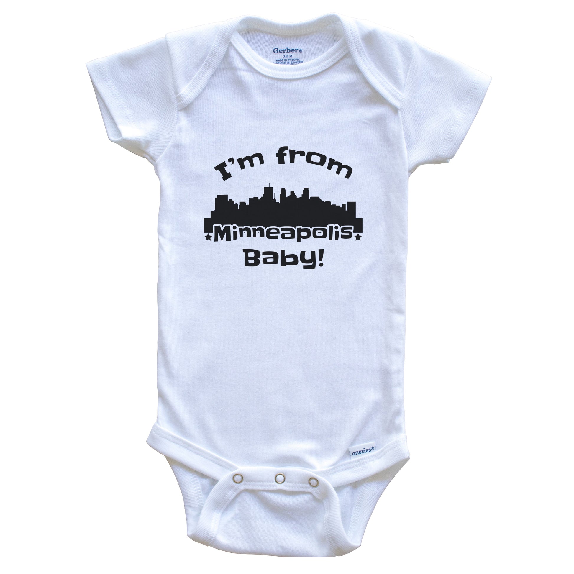 I'm From Minneapolis Baby Funny Minneapolis Minnesota Skyline Baby Bodysuit