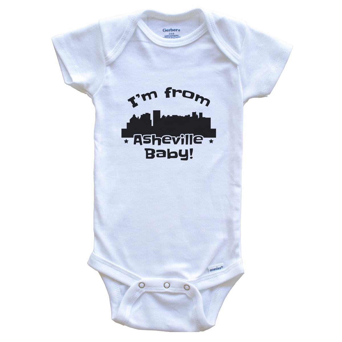 I'm From Asheville Baby Funny Asheville North Carolina Skyline Baby Bodysuit