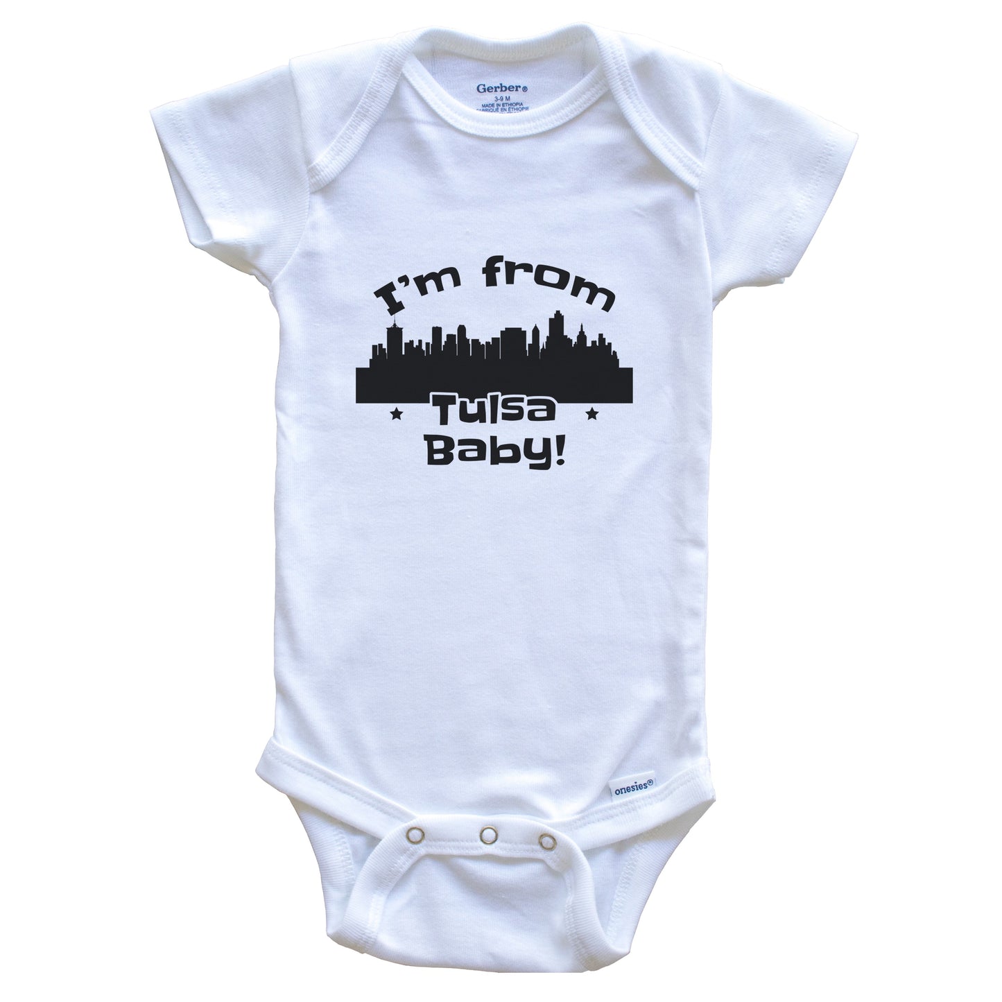 I'm From Tulsa Baby Funny Tulsa Oklahoma Skyline Baby Bodysuit