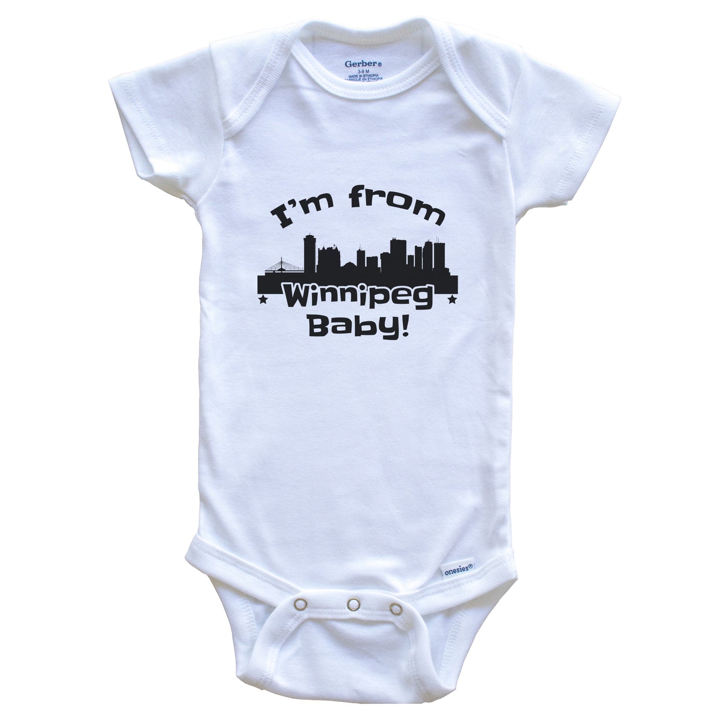 I'm From Winnipeg Baby Funny Winnipeg Manitoba Skyline Baby Bodysuit