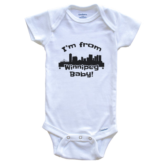 I'm From Winnipeg Baby Funny Winnipeg Manitoba Skyline Baby Bodysuit