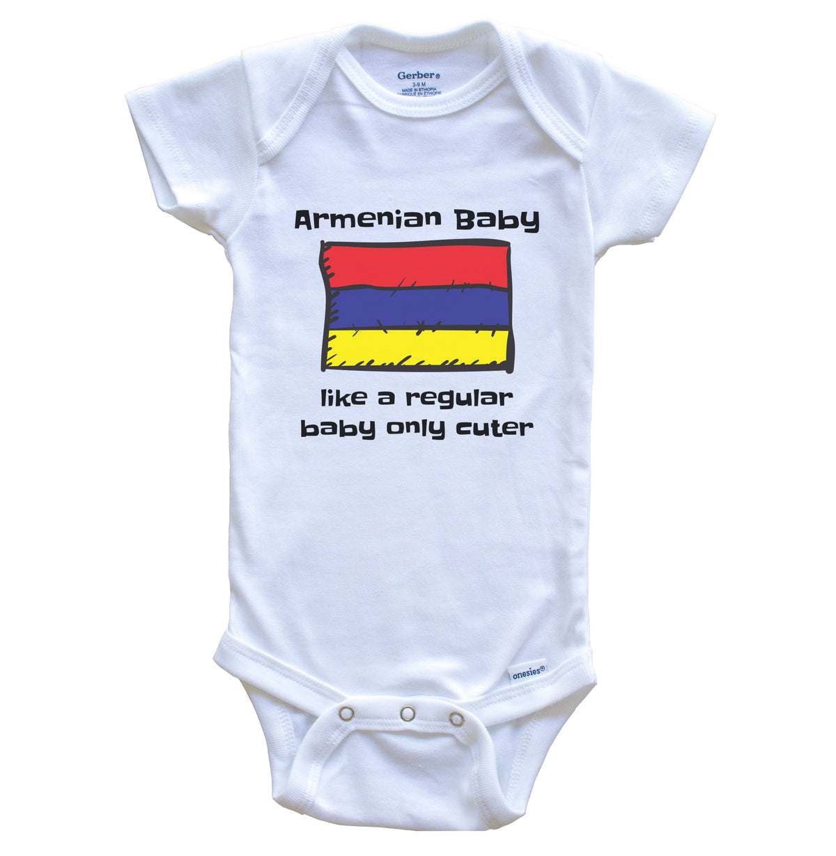 Armenian Baby Like A Regular Baby Only Cuter Funny Armenia Flag Baby Bodysuit