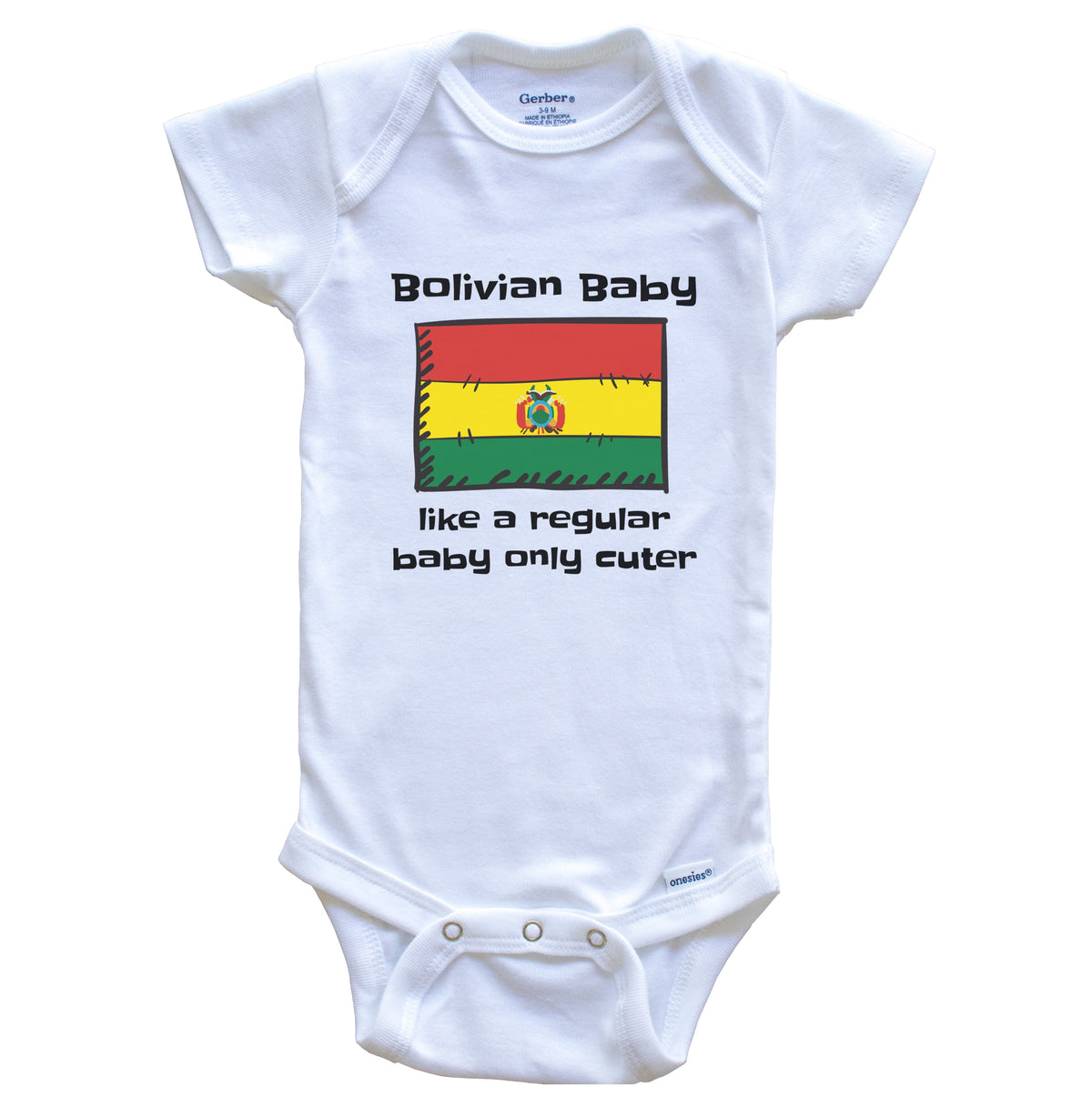Bolivian Baby Like A Regular Baby Only Cuter Funny Bolivia Flag Baby Bodysuit