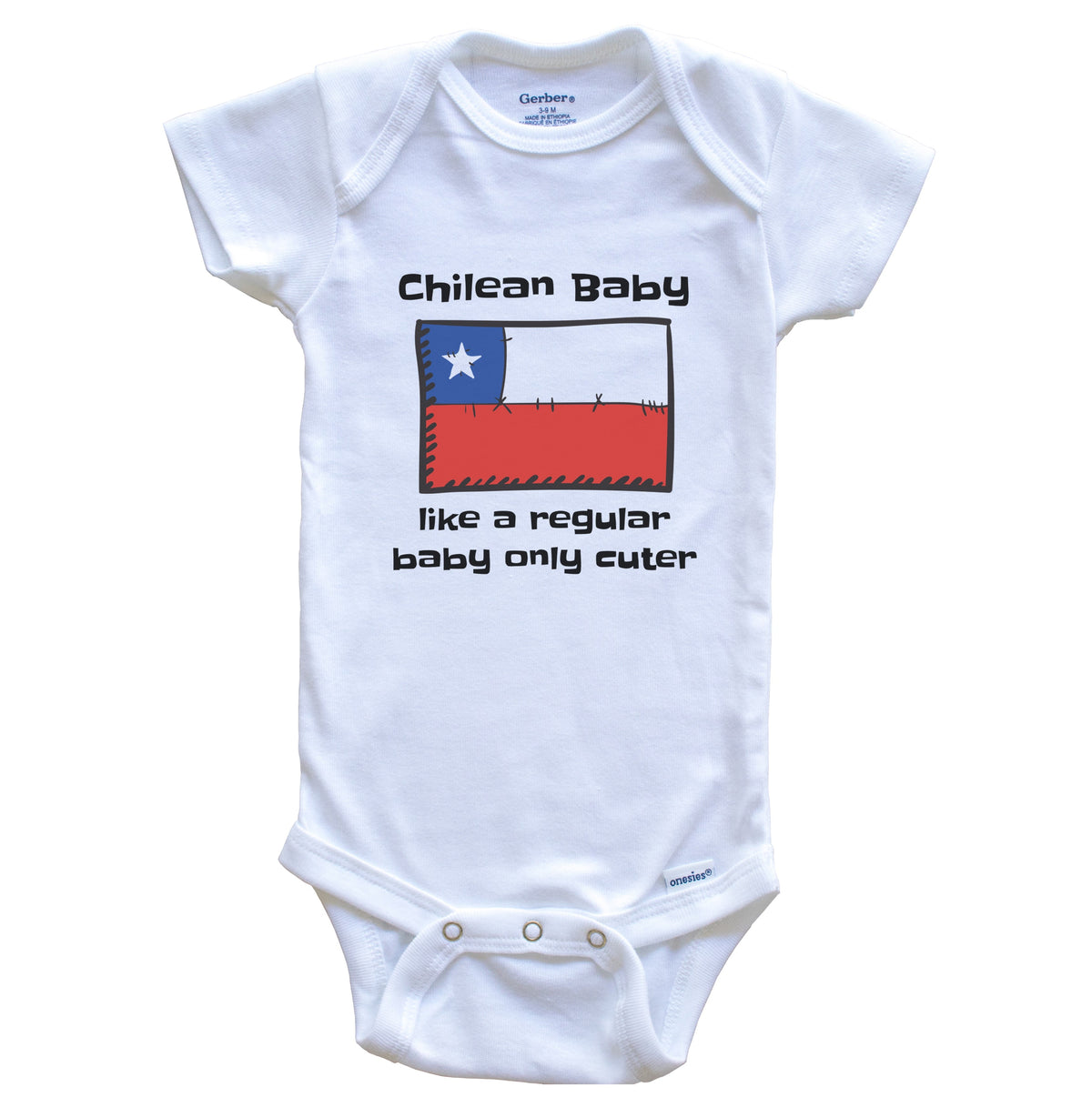 Chilean Baby Like A Regular Baby Only Cuter Funny Chile Flag Baby Bodysuit