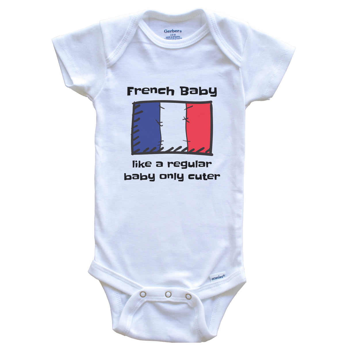 French Baby Like A Regular Baby Only Cuter Funny France Flag Baby Bodysuit