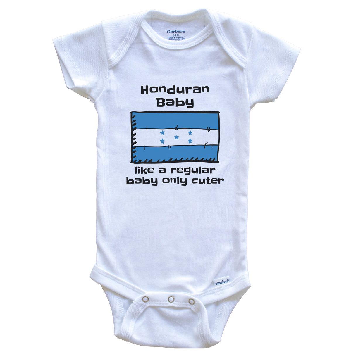 Honduran Baby Like A Regular Baby Only Cuter Funny Honduras Flag Baby Bodysuit