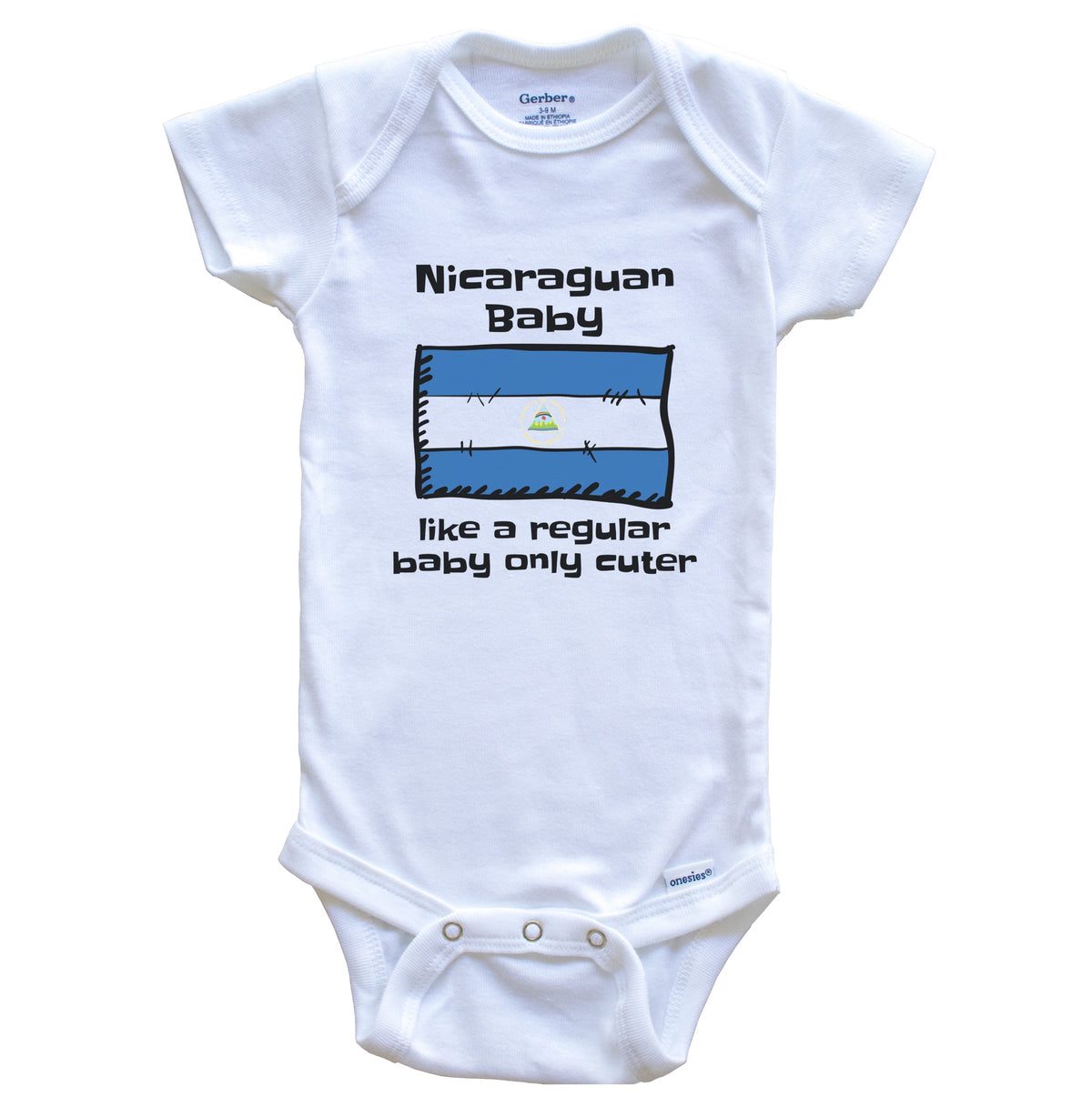 Nicaraguan Baby Like A Regular Baby Only Cuter Funny Nicaragua Flag Baby Bodysuit