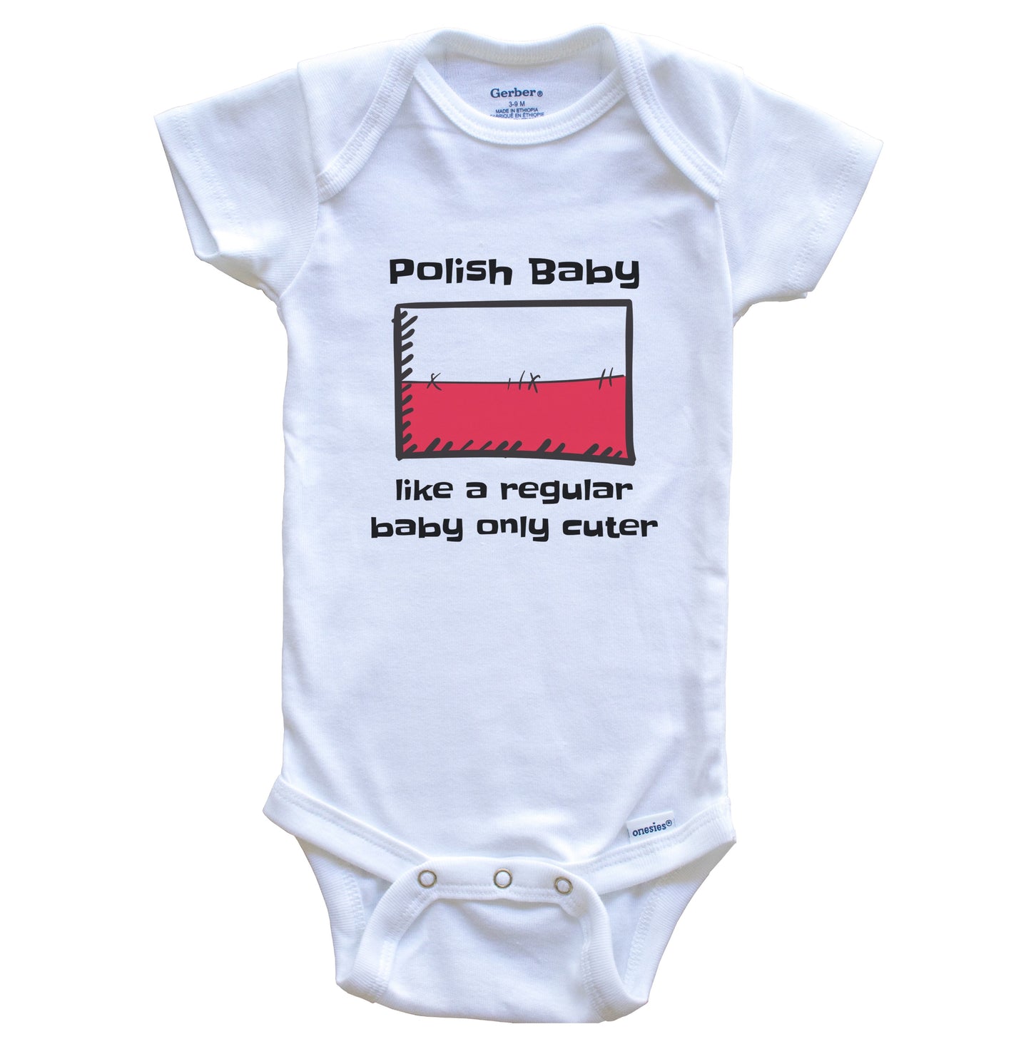 Polish Baby Like A Regular Baby Only Cuter Funny Poland Flag Baby Bodysuit