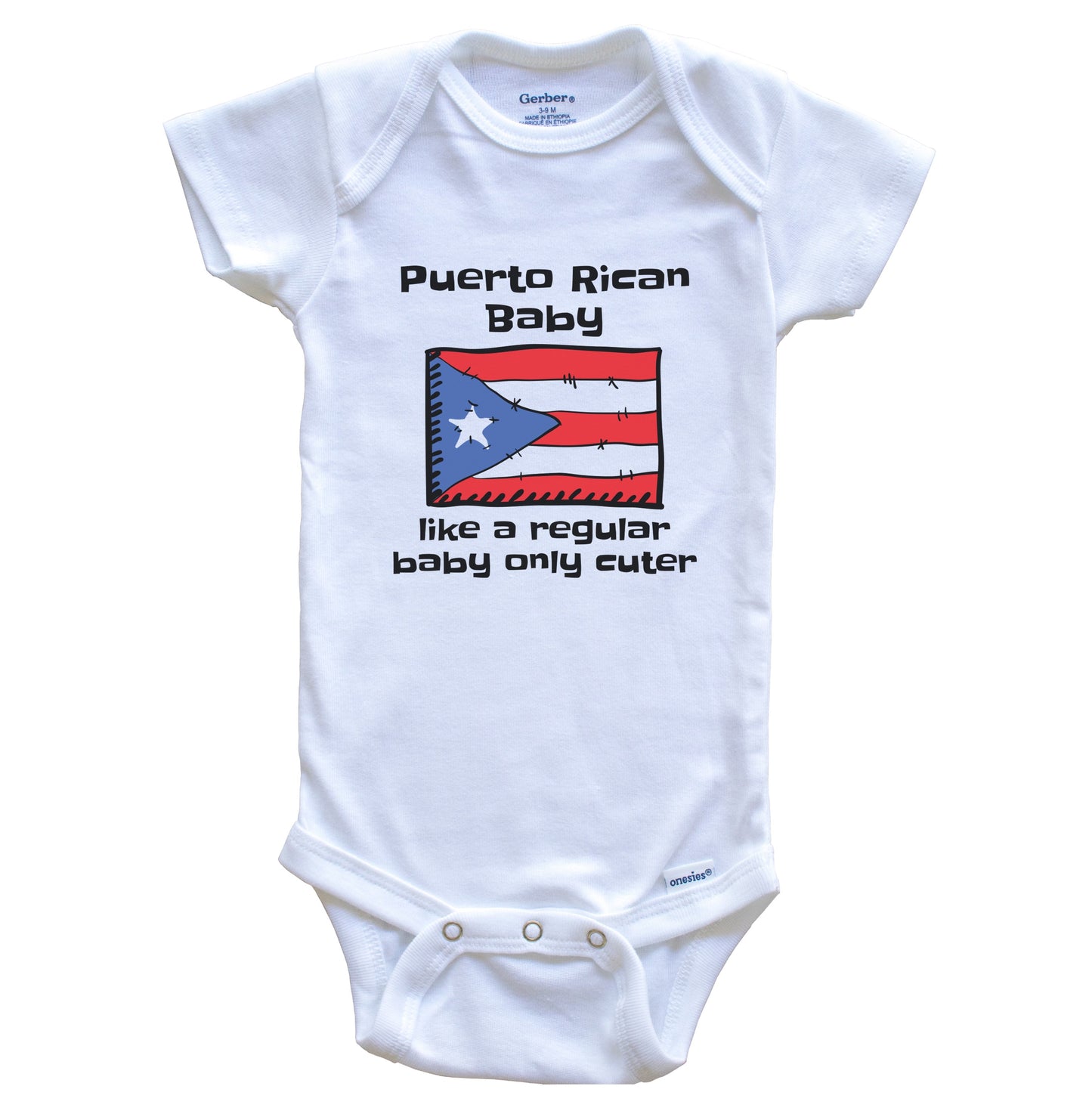 Puerto Rican Baby Like A Regular Baby Only Cuter Funny Puerto Rico Flag Baby Bodysuit