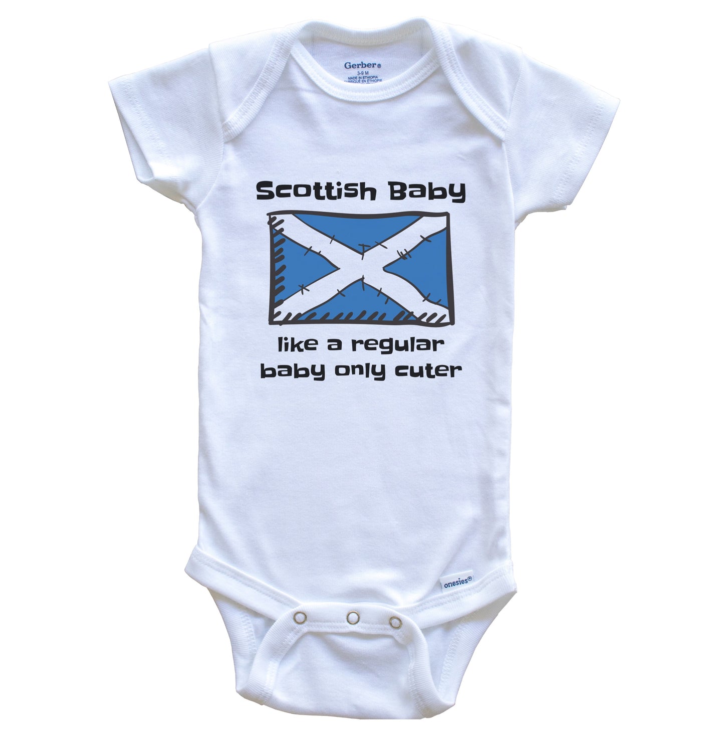 Scottish Baby Like A Regular Baby Only Cuter Funny Scotland Flag Baby Bodysuit