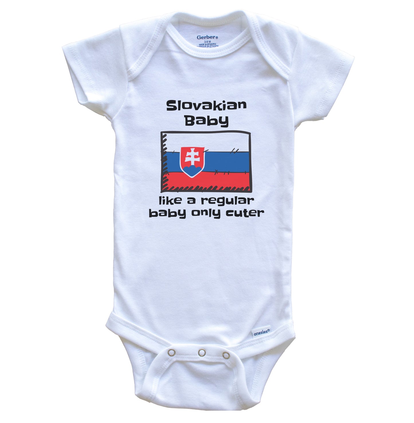 Slovakian Baby Like A Regular Baby Only Cuter Funny Slovakia Flag Baby Bodysuit