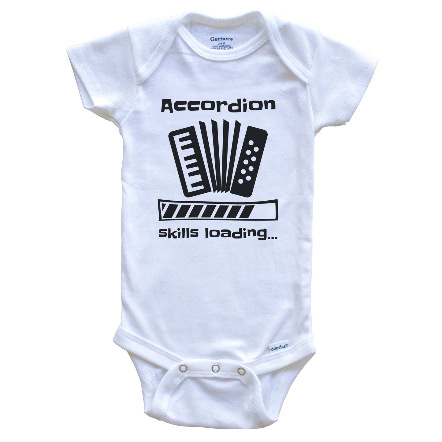 Accordion Skills Loading Funny Accordionist Baby Bodysuit